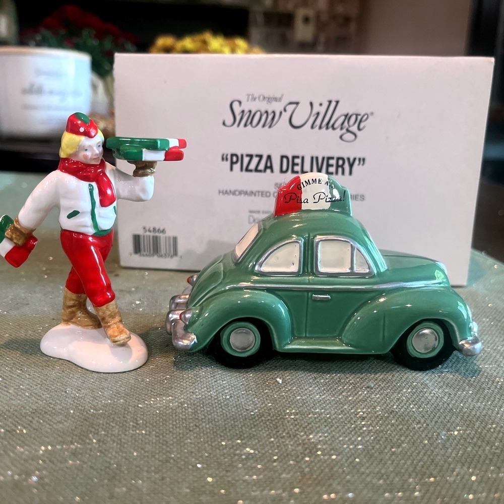 Dept 56 The Original Snow Village "Pizza Delivery" #54866-Excellent!
